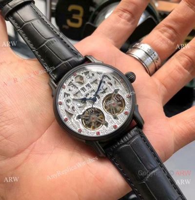 Best Quality Patek Philippe Double Tourbillon 42mm Watches Black Case